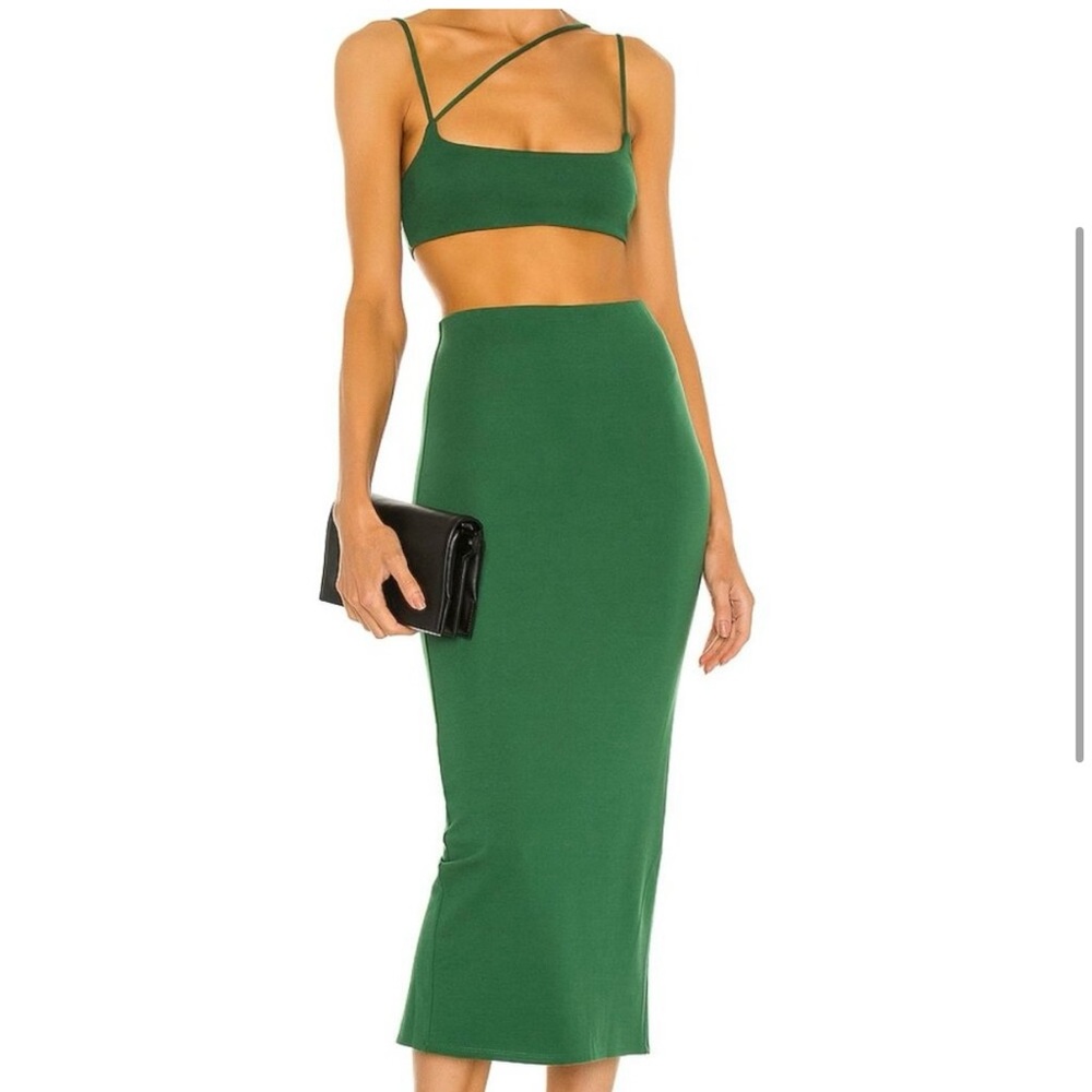 Michael Costello Green Midi Pencil Skirt